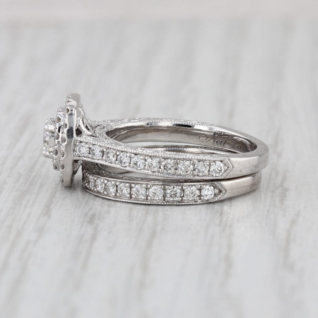 Neil Lane 1.17ctw Diamond Halo Engagement Ring Wedding Band 14k Gold Size 5