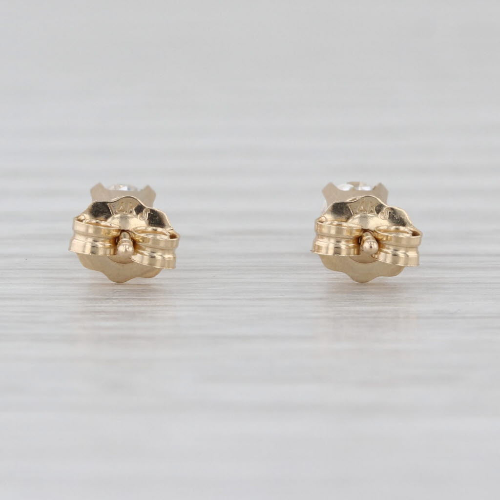 0.30ctw Diamond Round Solitaire Stud Earrings 14k Yellow Gold Studs