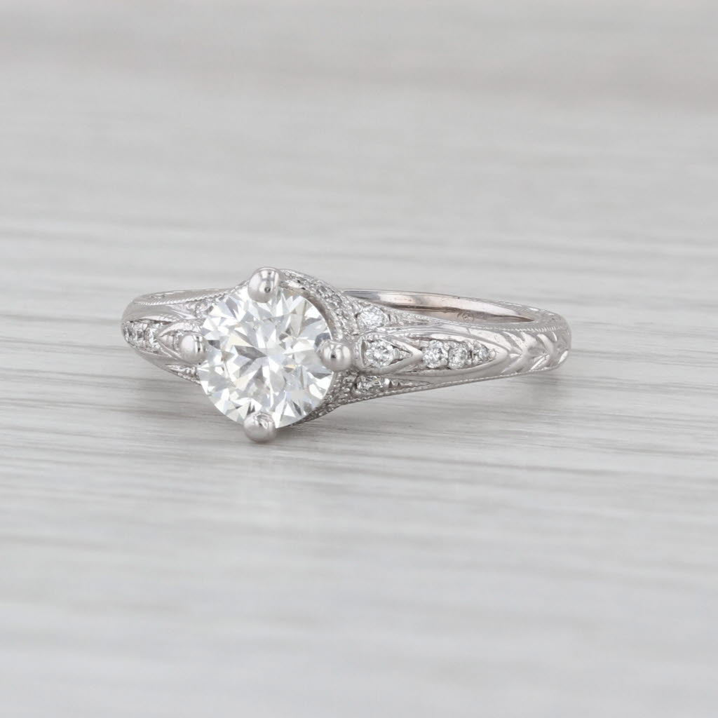 IGI 1.43ctw VS2 Round Lab Grown Diamond Engagement Ring 14k White Gold Sz 6.5