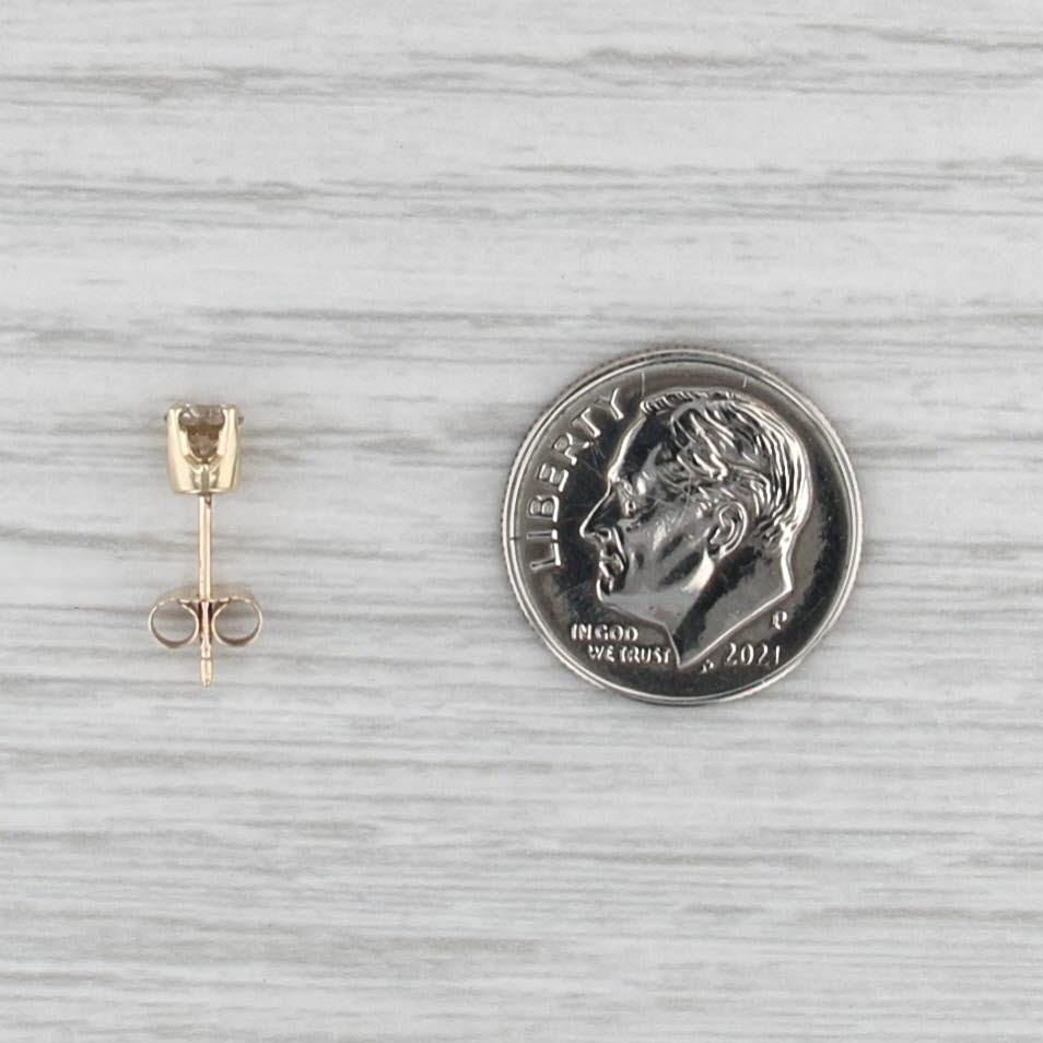 Single 0.22ct Round Diamond Solitaire Stud Earring 10k Yellow Gold