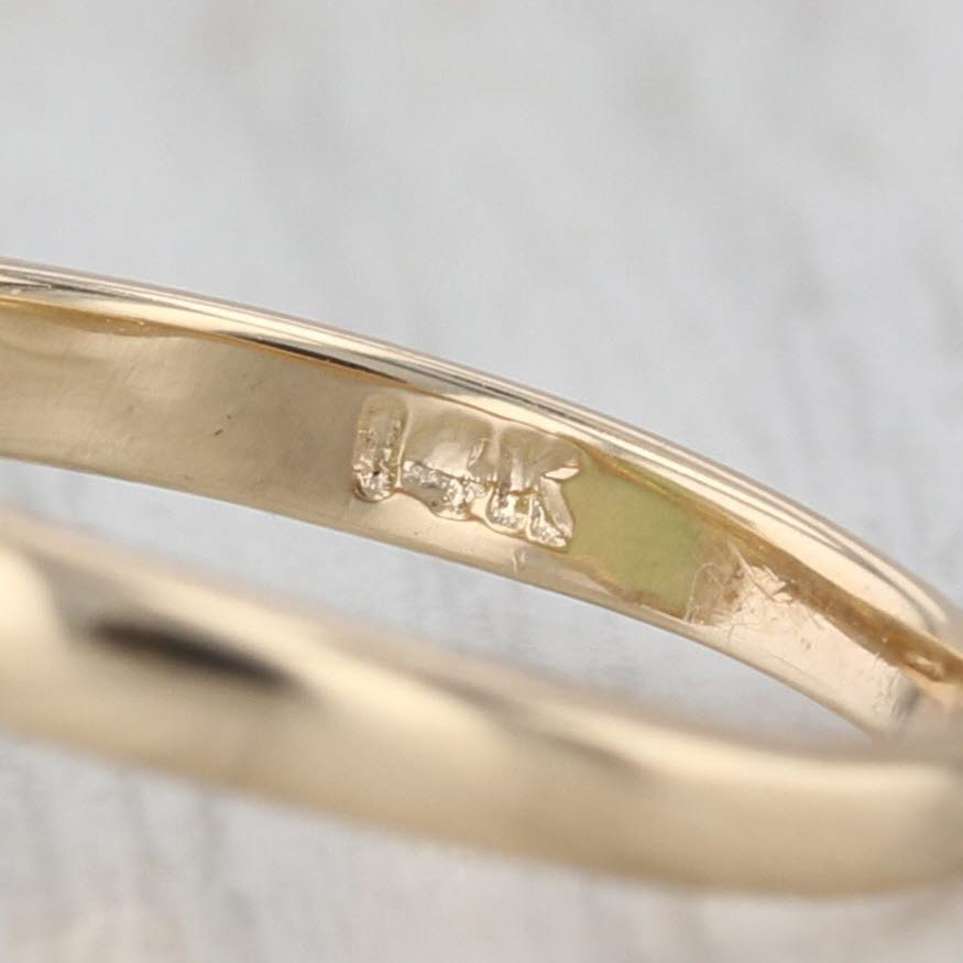 Green Nephrite Jade Sapphire Bypass Ring 14k Yellow Gold Size 7.25