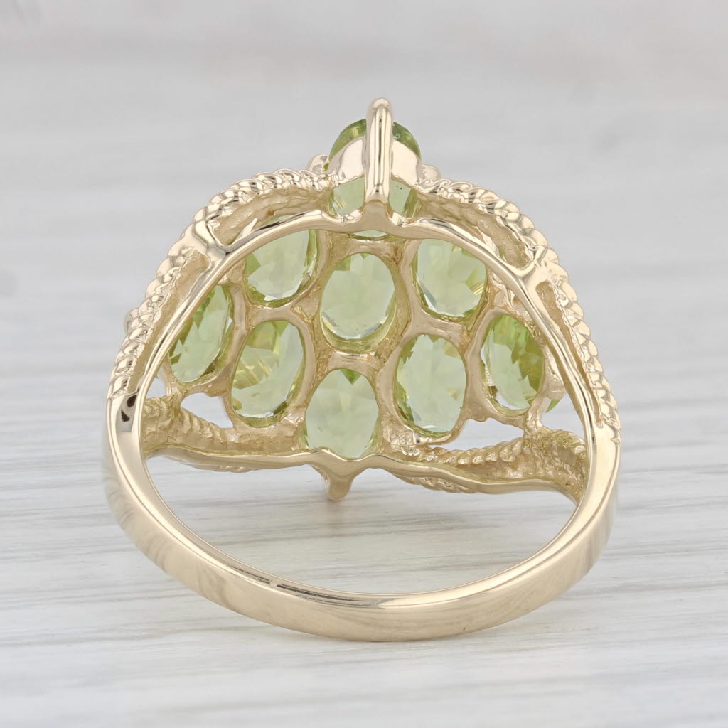 Gray 4.50ctw Peridot Cluster Ring 14k Yellow Gold Size 8.25 Cocktail