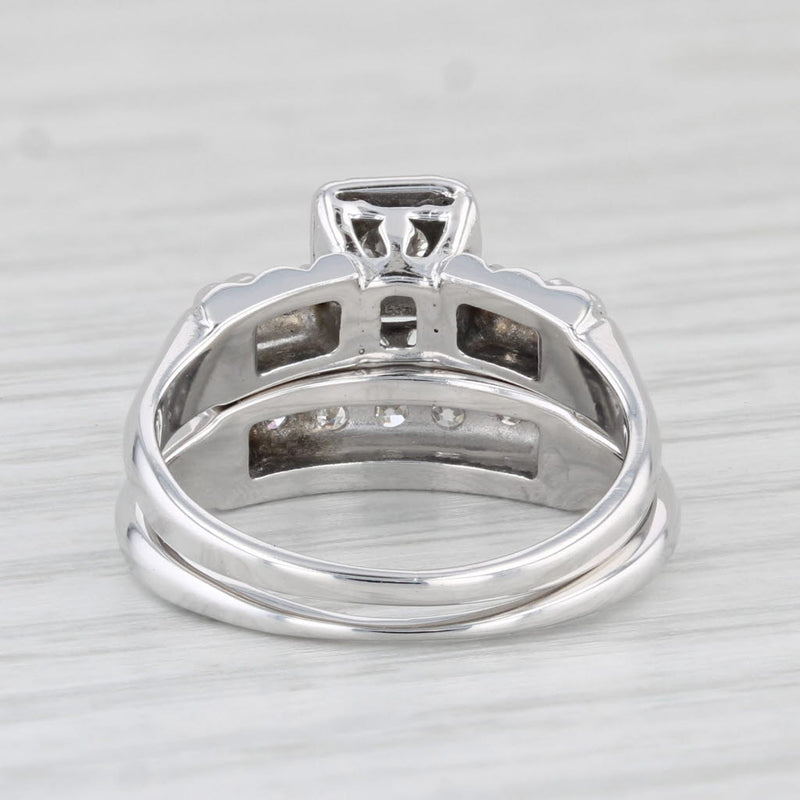0.14ctw Diamond Engagement Ring Wedding Band Bridal Set 14k Gold Size 4