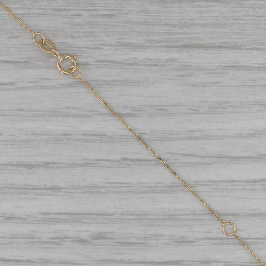 Bar Drop Pendant Necklace 14k Yellow Gold 16" 18" Cable Chain