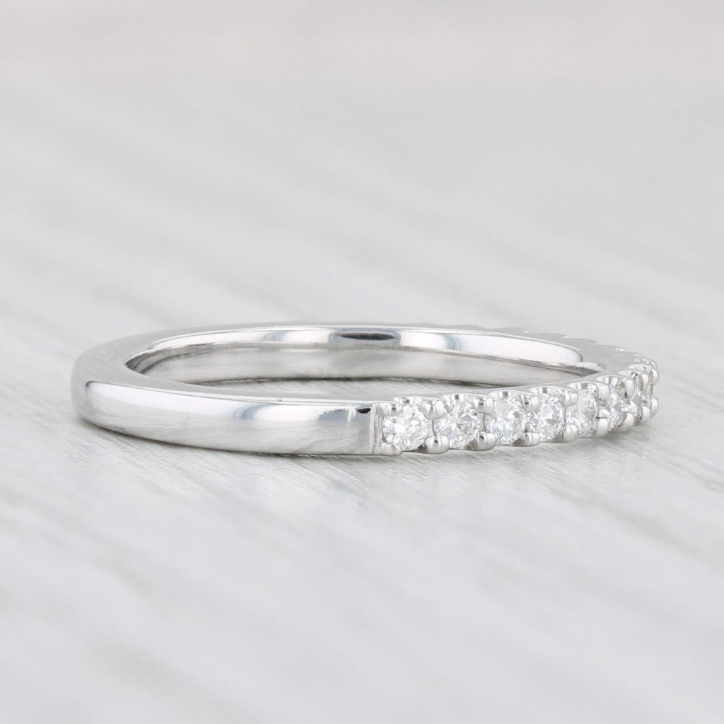 Light Gray New Beverley K 0.34ctw Diamond Wedding Band 18k White Gold Sz 6.5 Ring Stackable