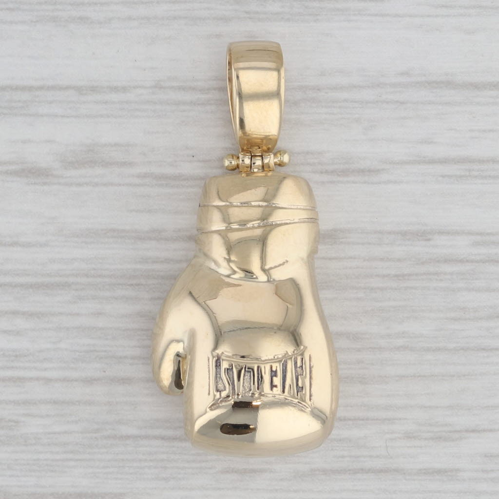 Gray Boxing Glove Pendant 14k Yellow Gold