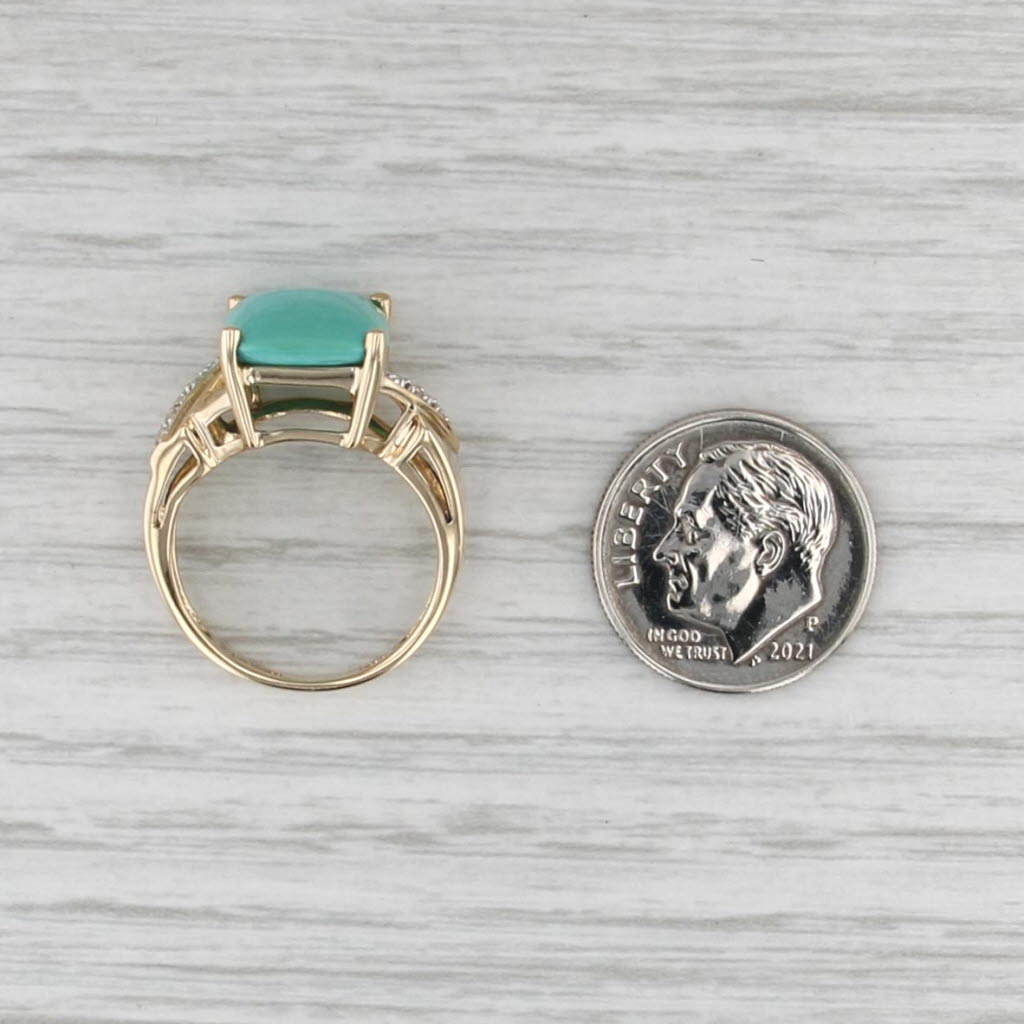 Le Vian Turquoise Diamond Ring 14k Yellow Gold Size 5.5