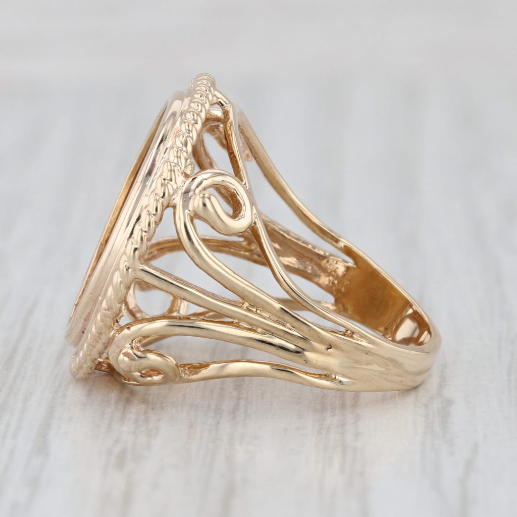 1987 American Gold Eagle 1/10oz Coin Ring 14k 22k Yellow Gold Size 6.25