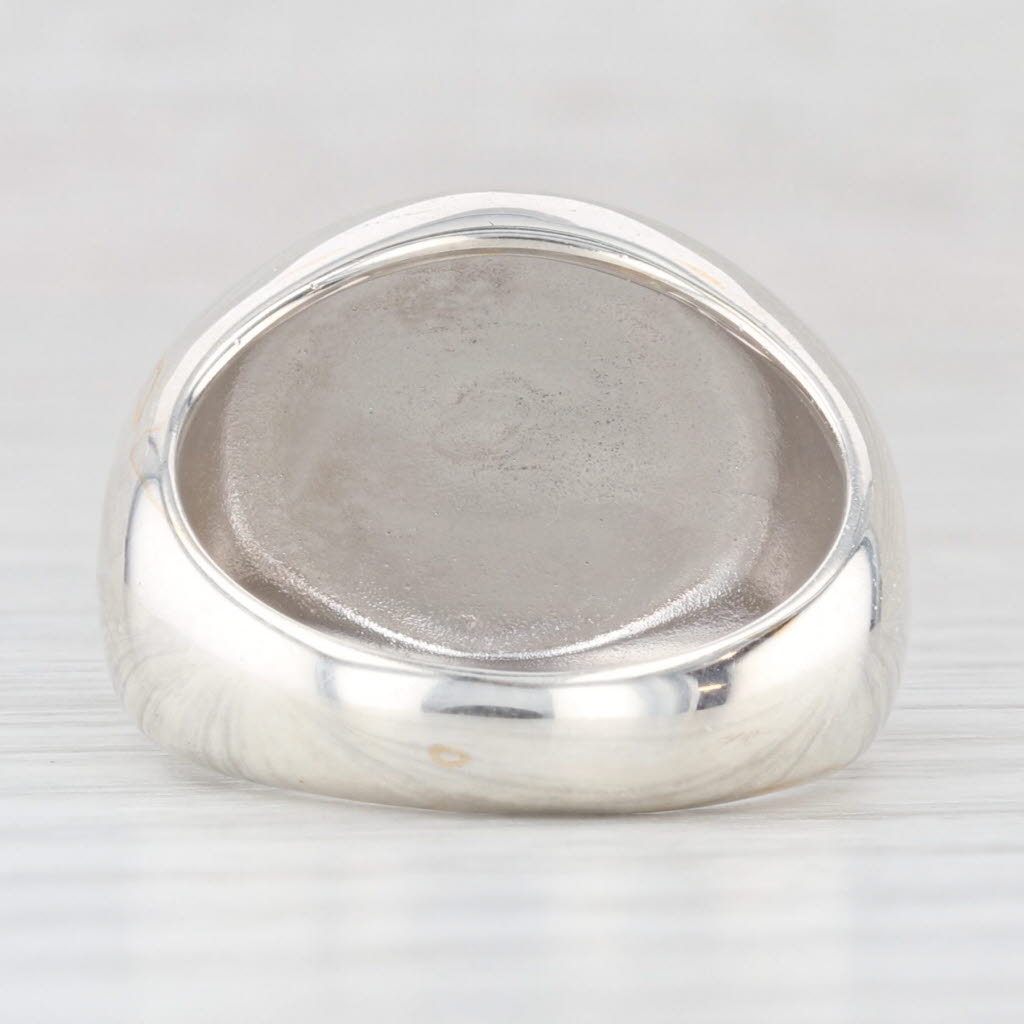 Light Gray Boston College Vintage Class Ring Sterling Silver Size 7.25 Coat of Arms Signet
