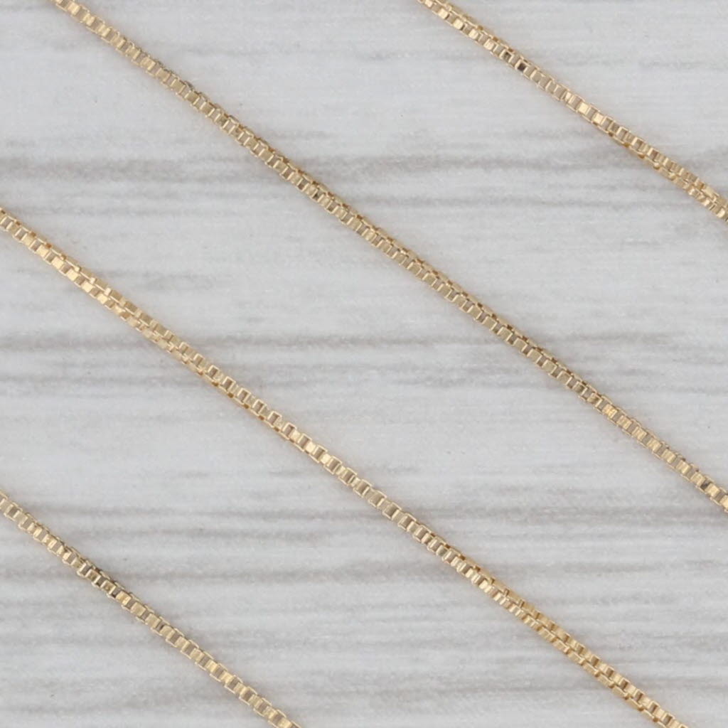 Gray 18" 0.5mm Box Chain Necklace 18k Yellow Gold Italy