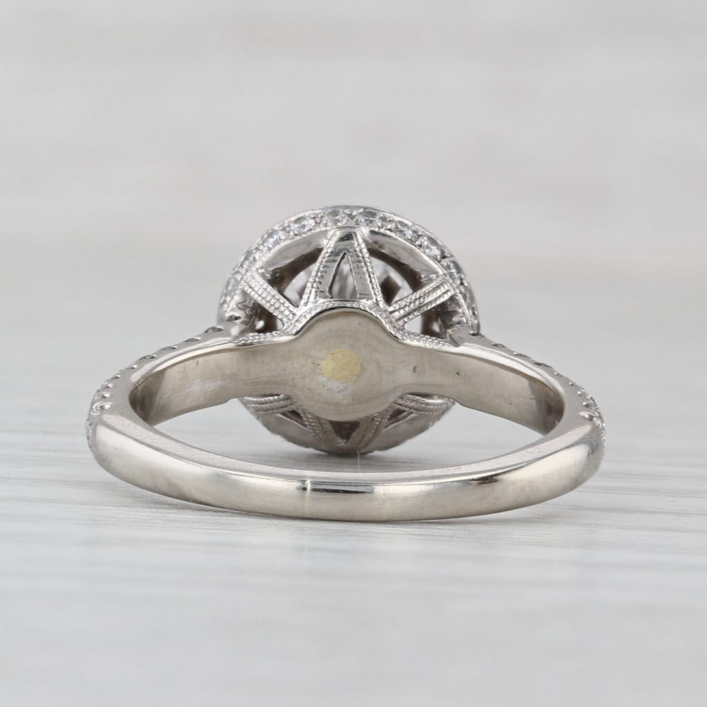 Neil Lane 1.37ctw Round Diamond Halo Engagement Ring 14k White Gold Size 7