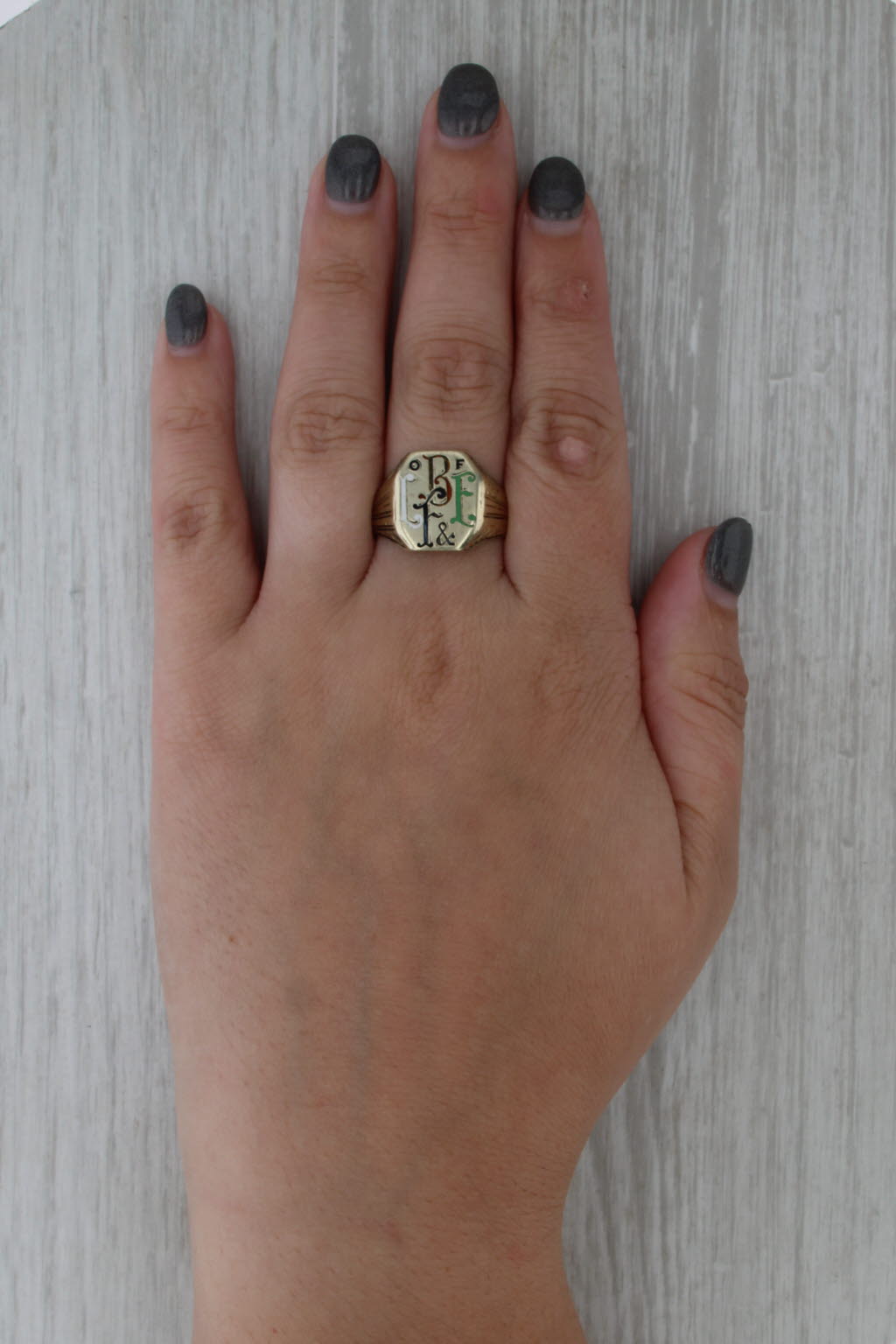 Antique Brotherhood Locomotive Firemen Engineers Ring 10k Gold Size 11.75