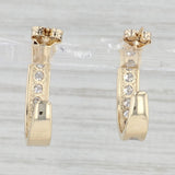 Light Gray 0.75ctw Diamond Journey J-Hook Earrings 14k Yellow Gold Pierced Drops