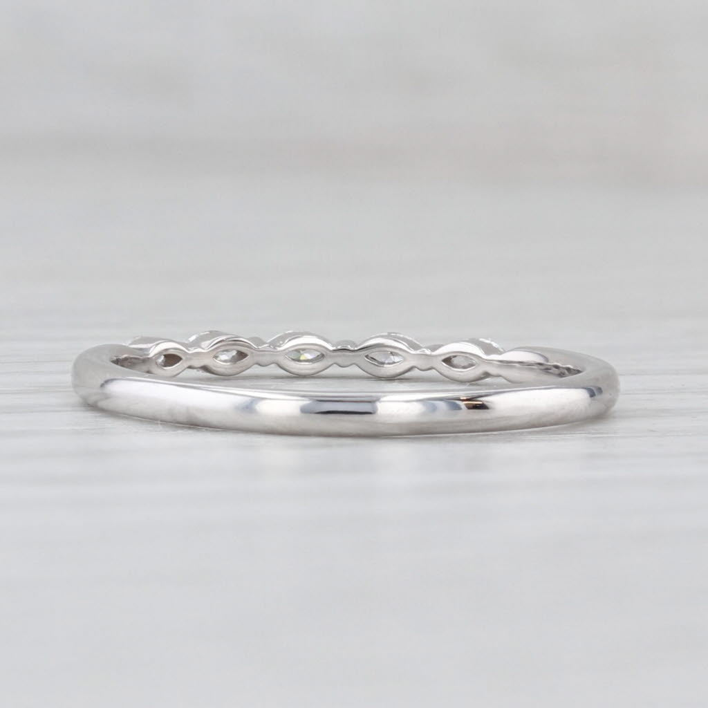Light Gray New 0.15ctw Diamond Wedding Band 14k White Gold Stackable Anniversary Ring 6.5