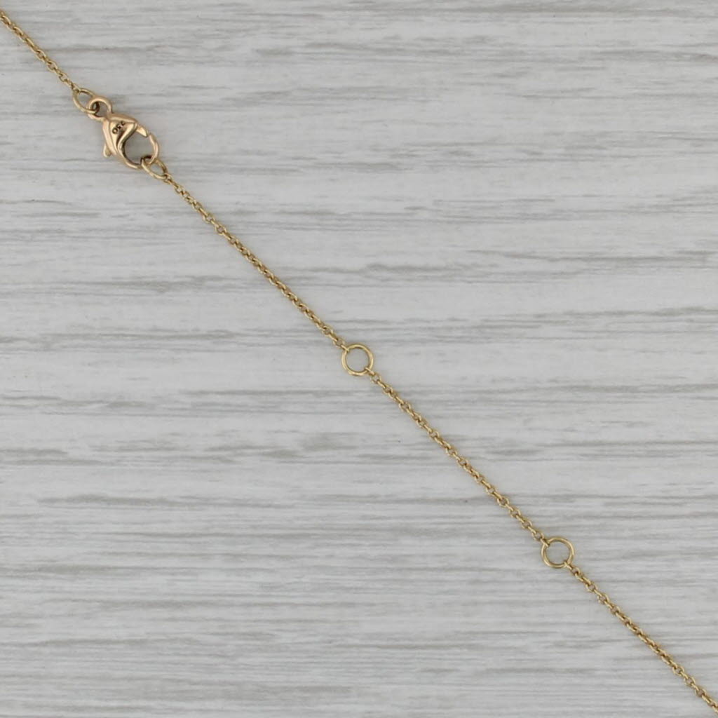 0.14ctw Diamond Flower Pendant Necklace 18k Yellow Gold 16-18" Cable Chain