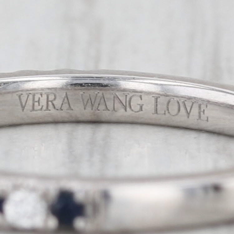 Vera Wang Love 0.34ctw Sapphire Diamond Band 14k Gold Stackable Wedding Ring