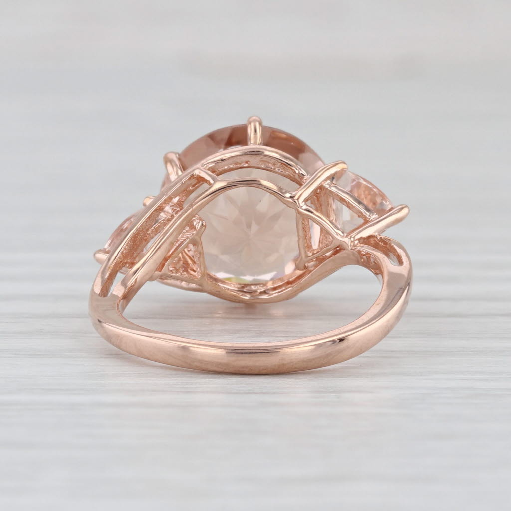 6.60ctw Round Morganite Ring 10k Rose Gold Size 6.25