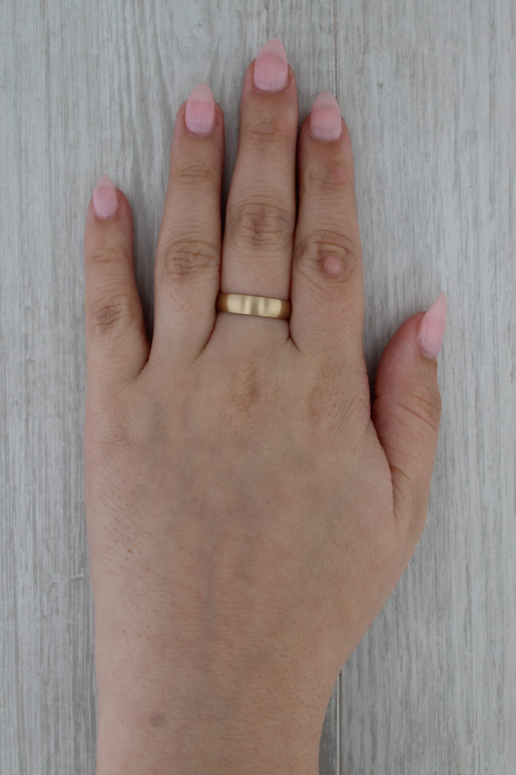 New Brushed Gold Wedding Band 10k Yellow Gold Size 8 Ring Stackable