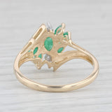 Light Gray 0.56ctw Emerald Diamond Cluster Ring 10k Yellow Gold Size 7
