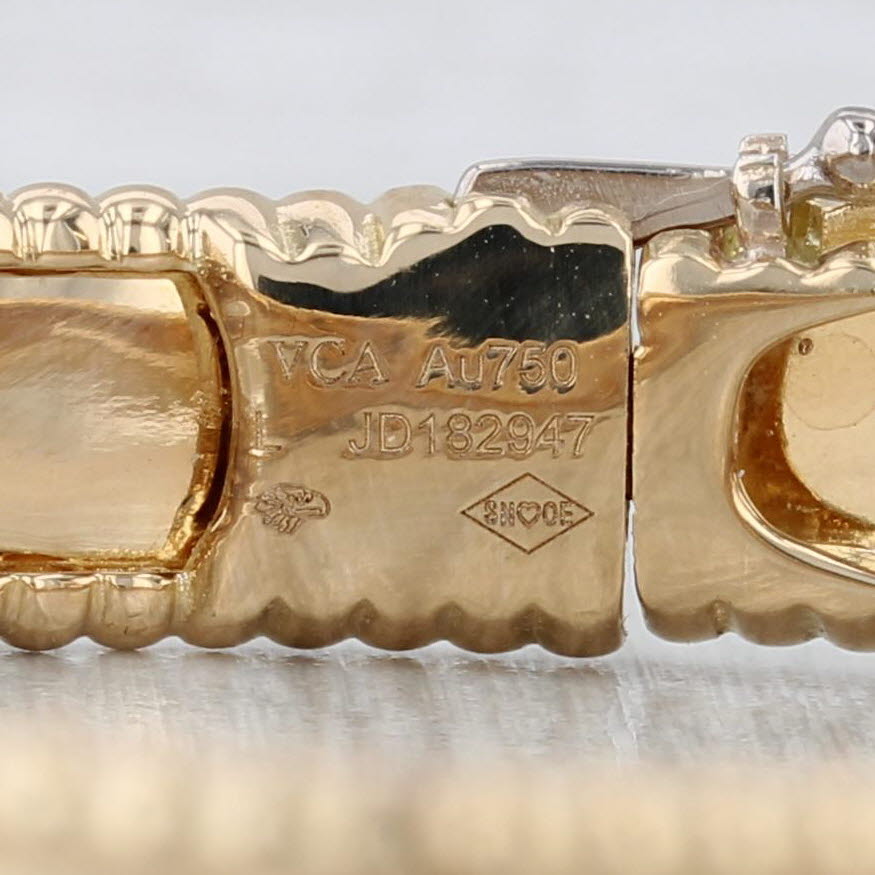 Gray Van Cleef & Arpels Perlee Signature Bangle Bracelet 7" VCA Large 18 Box Papers