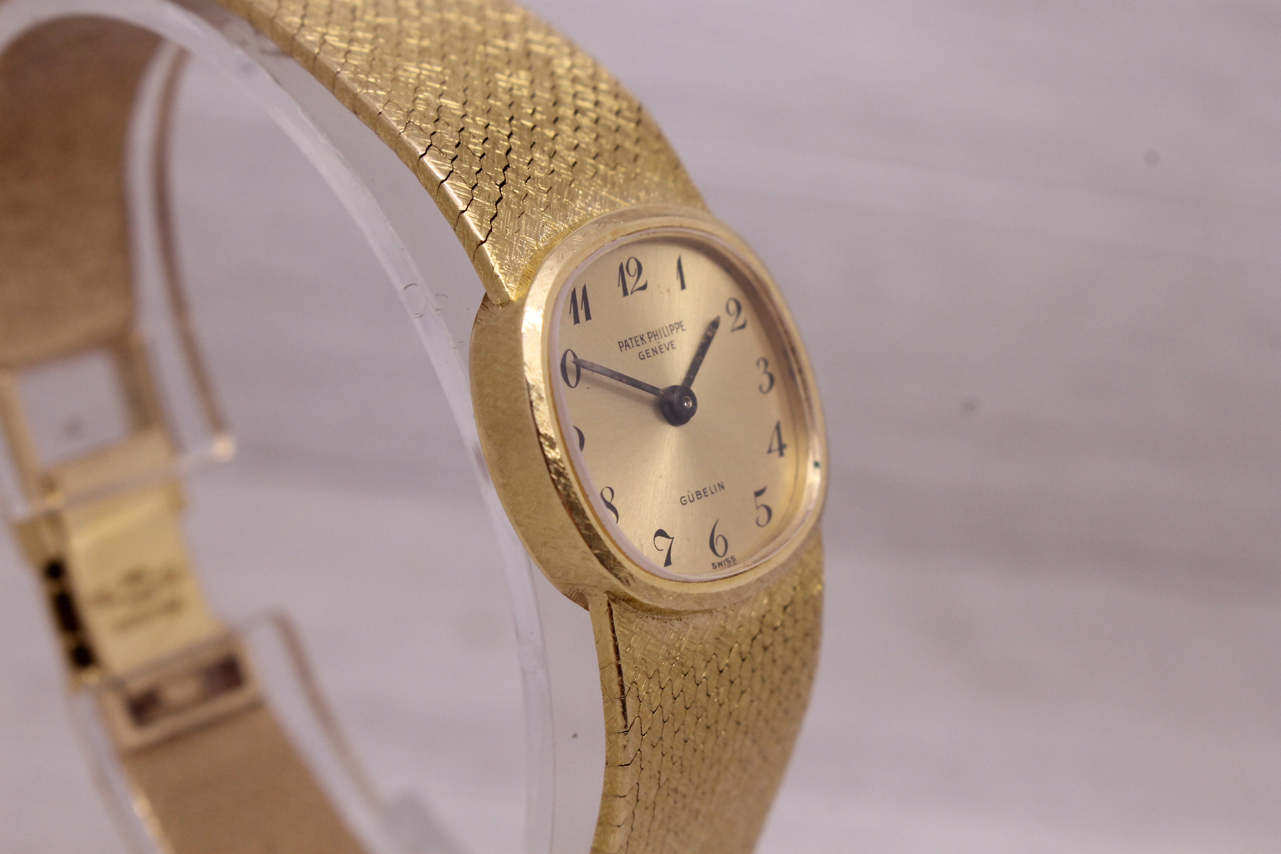 Rosy Brown Vintage c.1967 Patek Philippe Gubelin Ladies 18k Yellow Gold Watch ref. 3370/1