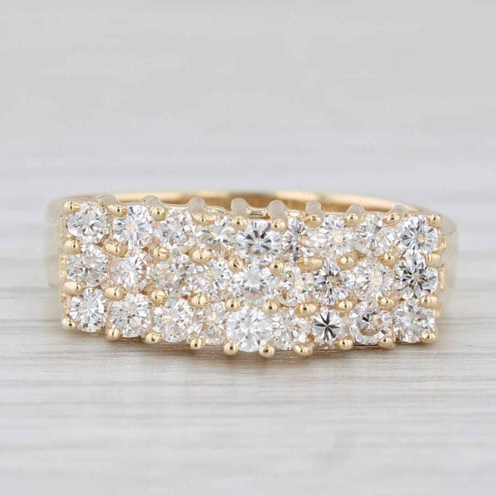 Light Gray 0.80ctw Tiered Diamond Ring 18k Yellow Gold Size 6.75 Stackable