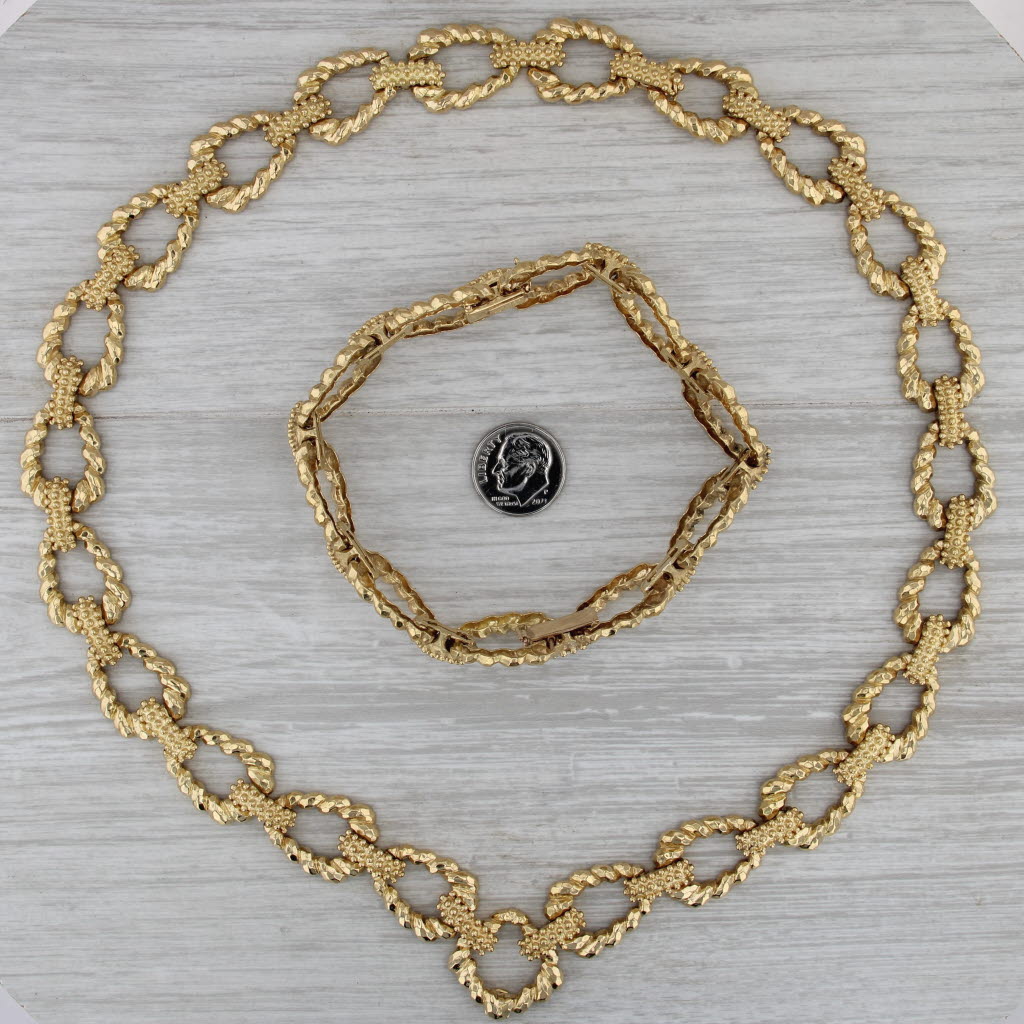 Wander France Enhancer Necklace Bracelet Set 18k Yellow Gold 0.15ctw Diamond