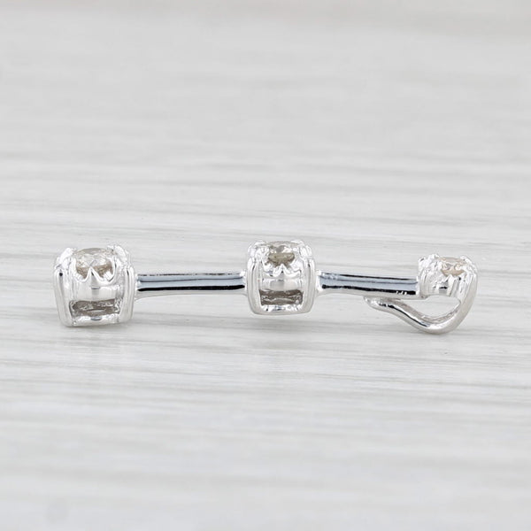 0.14ctw Diamond Journey Pendant 10k White Gold Round 3-Stone