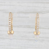New Opal Diamond Hoop Earrings 14k Yellow Gold Huggie Hoops