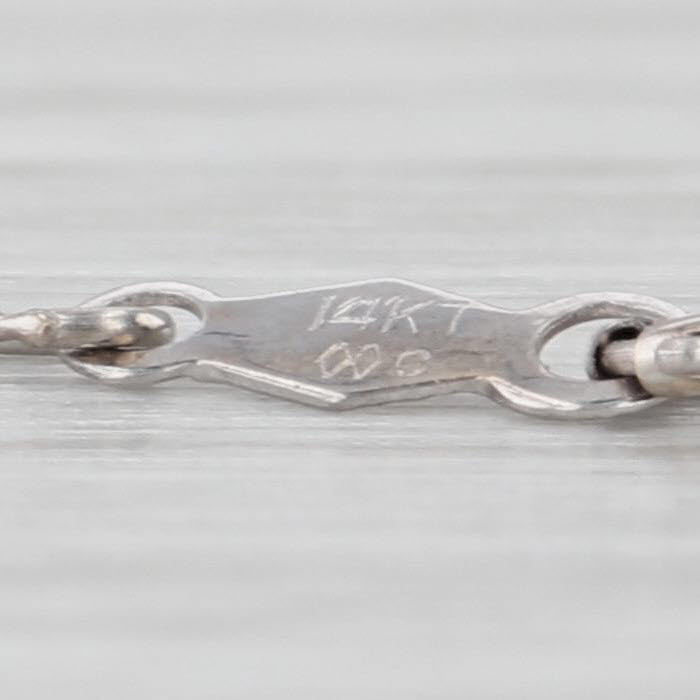16.75" 0.7mm Fine Rope Chain Necklace 14k White Gold
