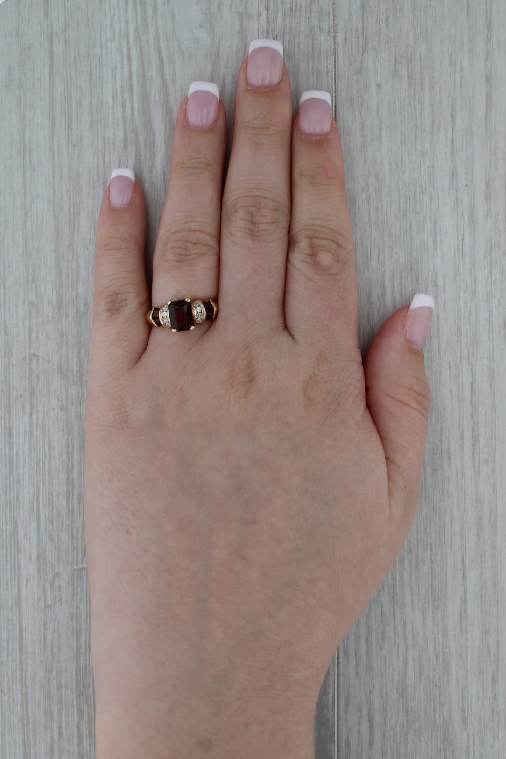 2.03ctw Garnet Diamond Ring 14k Yellow Gold Size 7