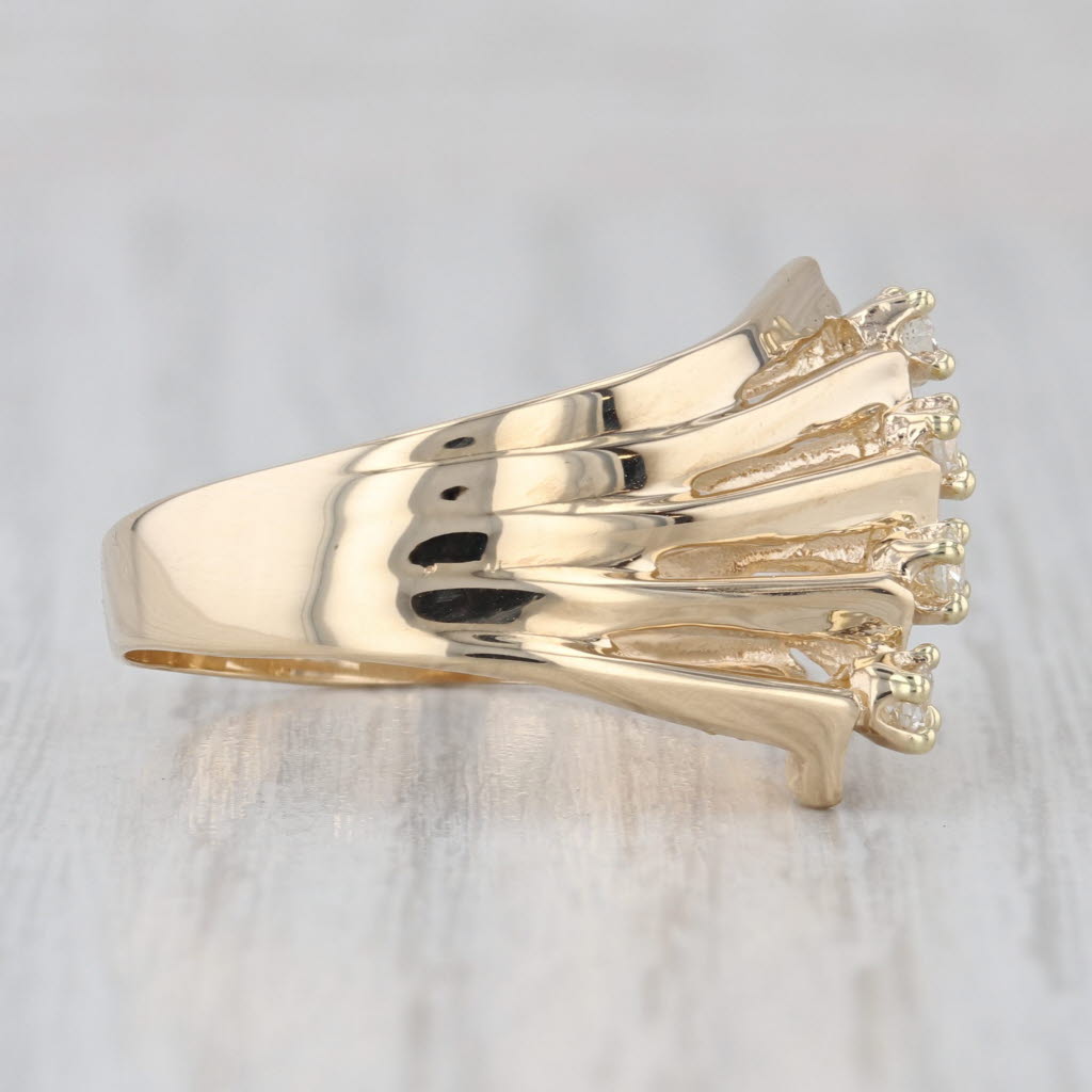 0.17ctw Diamond Stacked Ring 14k Yellow Gold Size 8.75-9 Cocktail