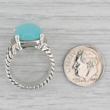 Yurman Wheaton Aquapraise Chalcedony Diamond Ring Sterling Silver Size 6.75