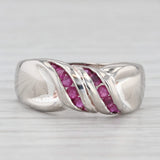 0.45ctw Ruby Scalloped Ring Sterling Silver Size 6