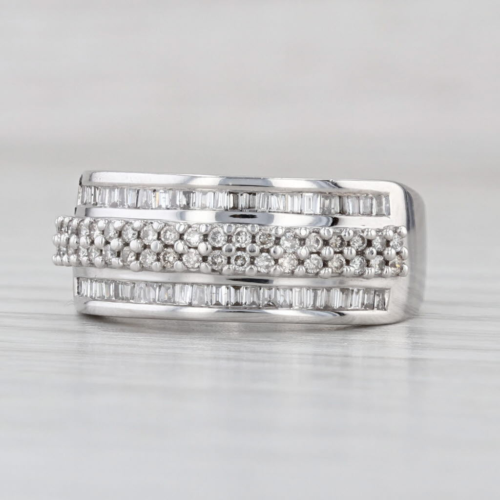 0.47ctw Diamond Band 14k White Gold Size 7 Wedding Anniversary Ring