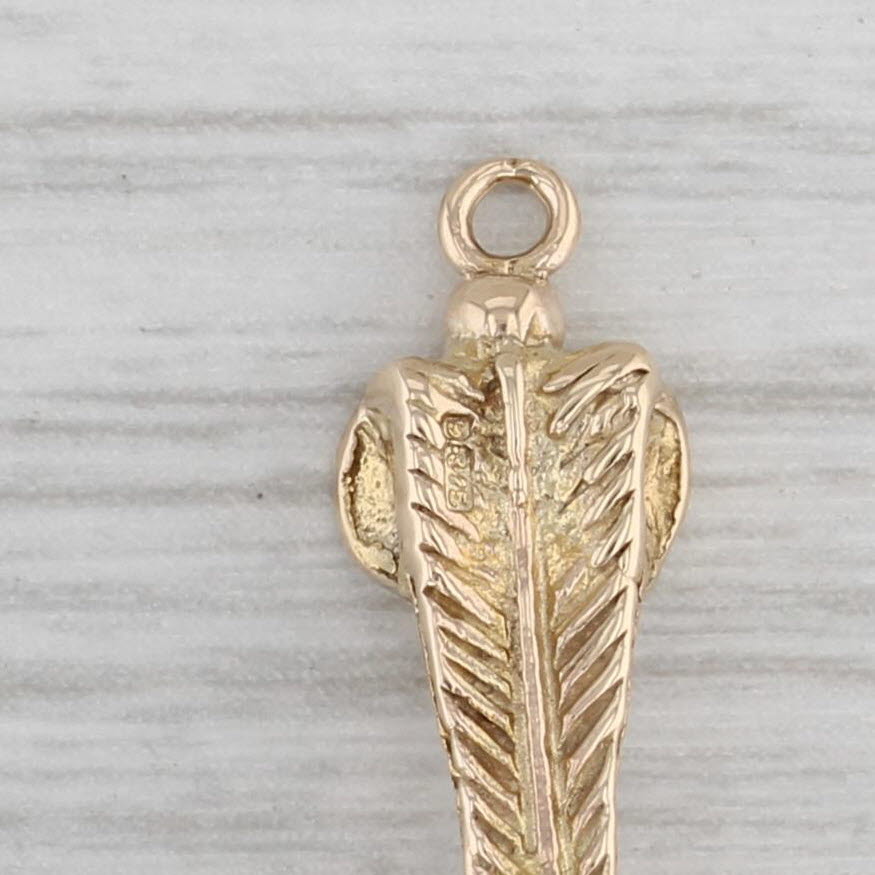 Gray Princes of Wales Ich Dien Glass Chatelaine Pendant Charm Fob 9k Gold British