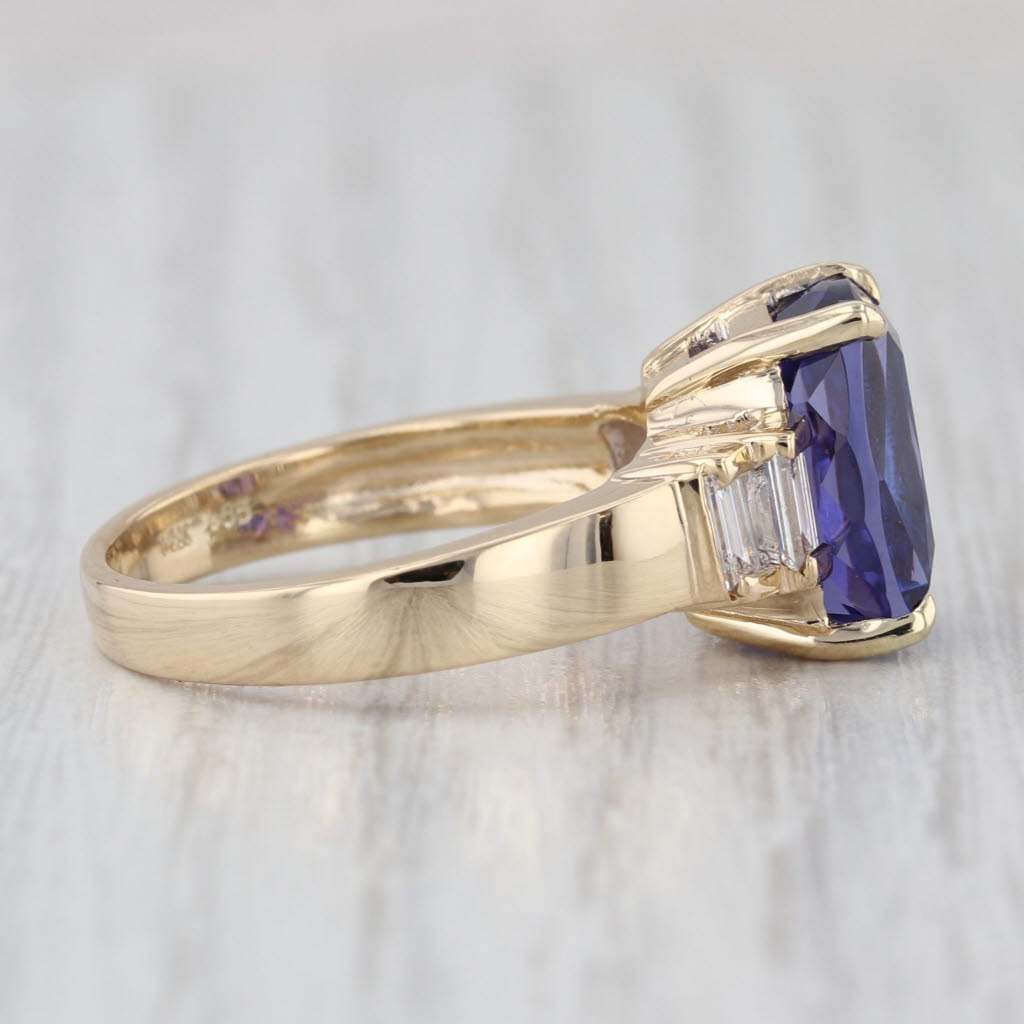 7.14ctw Tanzanite Diamond Ring 14k Yellow Gold Size 7.75