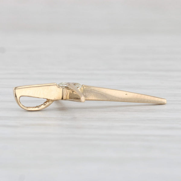 0.10ct Diamond Solitaire Cross Pendant 14k Yellow Gold