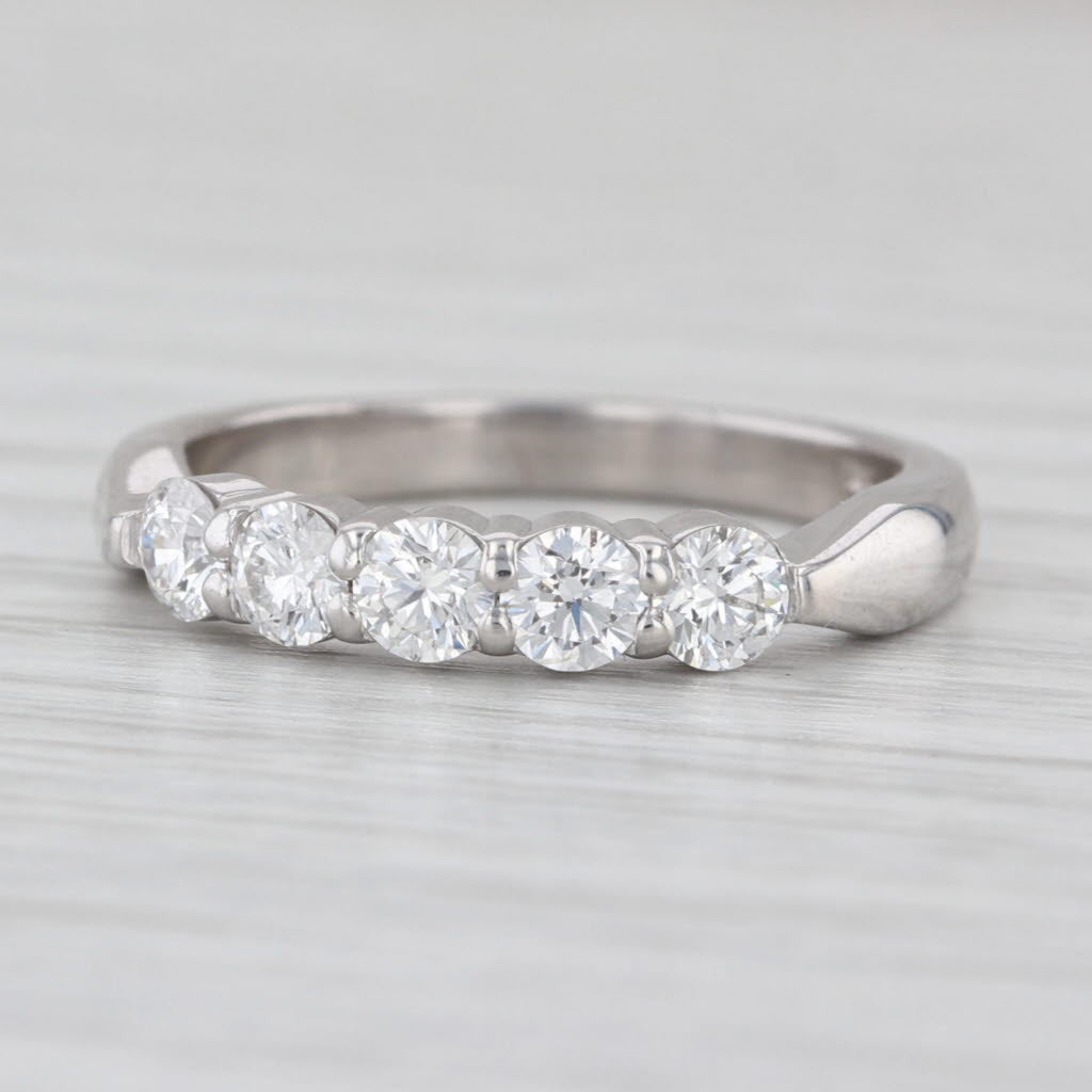 Hearts on Fire 0.68ctw Diamond Wedding Band 18k White Gold Size 6.5 Anniversary