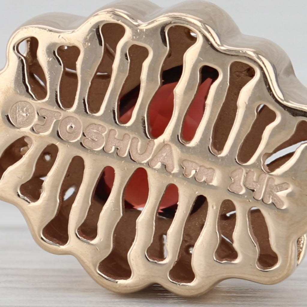 Joshua 1.60ctw Garnet Heart Diamond Slide Bracelet Charm 14k Yellow Gold Vintage