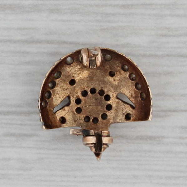 Antique Kappa Sigma Badge Fraternity 14k Gold Pearl Moon Star Skull Pin