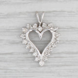 Light Gray 0.35ctw Diamond Framed Open Heart Pendant 10k White Gold