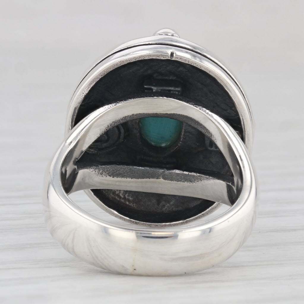 Light Gray Simulated Turquoise Statement Ring Sterling Silver Size 6