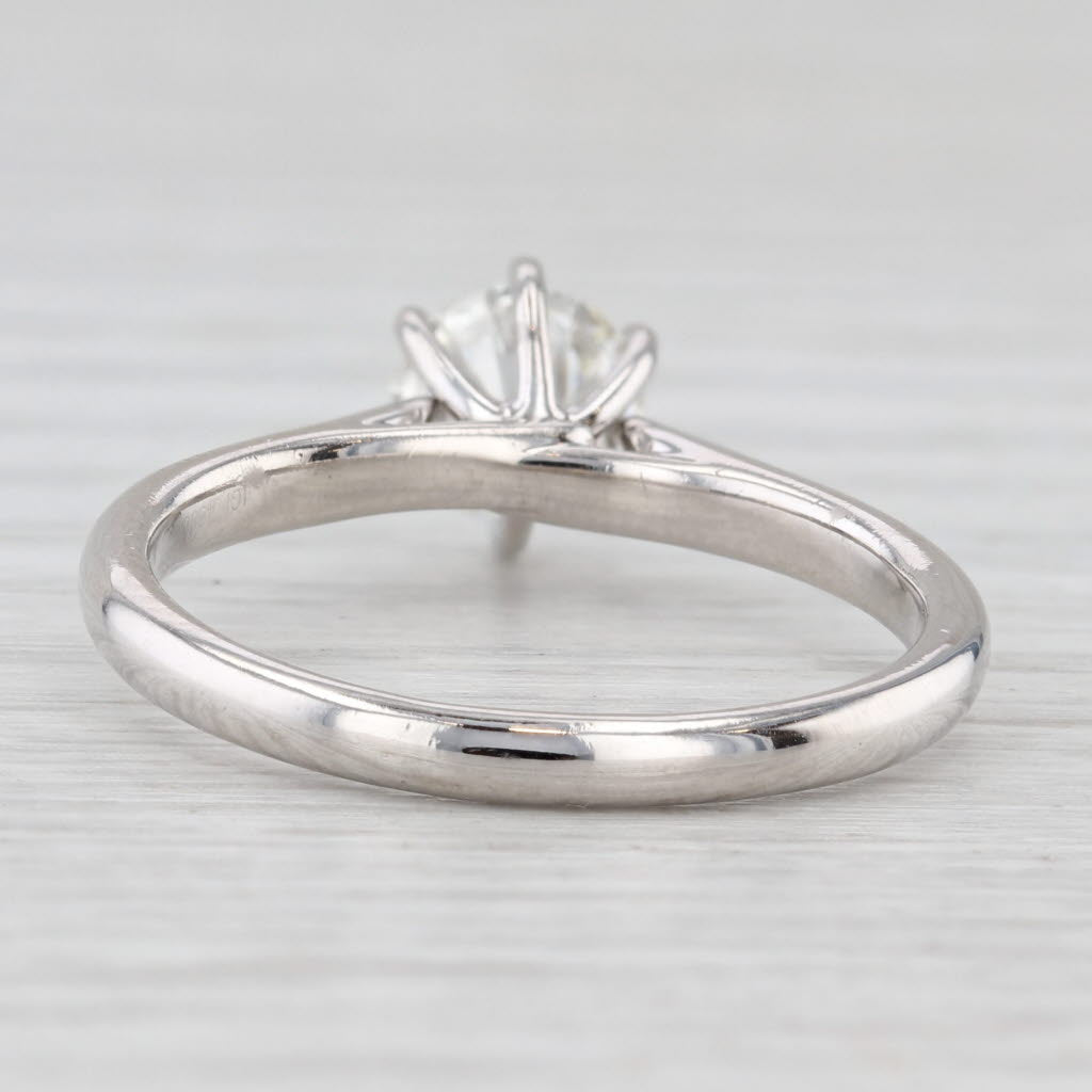 Light Gray 1.01ct Round Brilliant VVS2 Diamond Solitaire Engagement Ring Platinum GIA