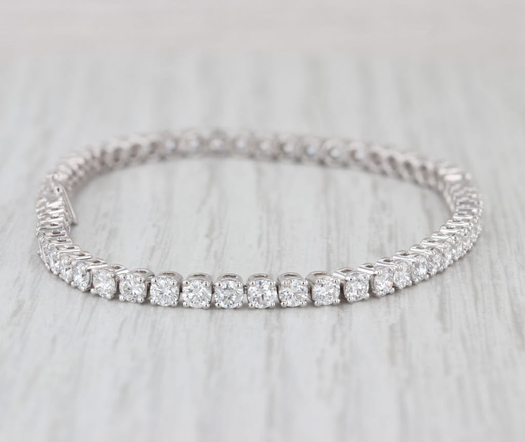 New 5.31ctw Lab Grown Diamond Tennis Bracelet 14k White Gold VS2 F-G 7"