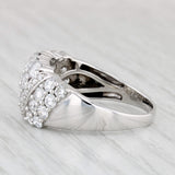 2.05ctw Lab Created Diamond Ring 10k White Gold Size 10.75 Cocktail Cluster