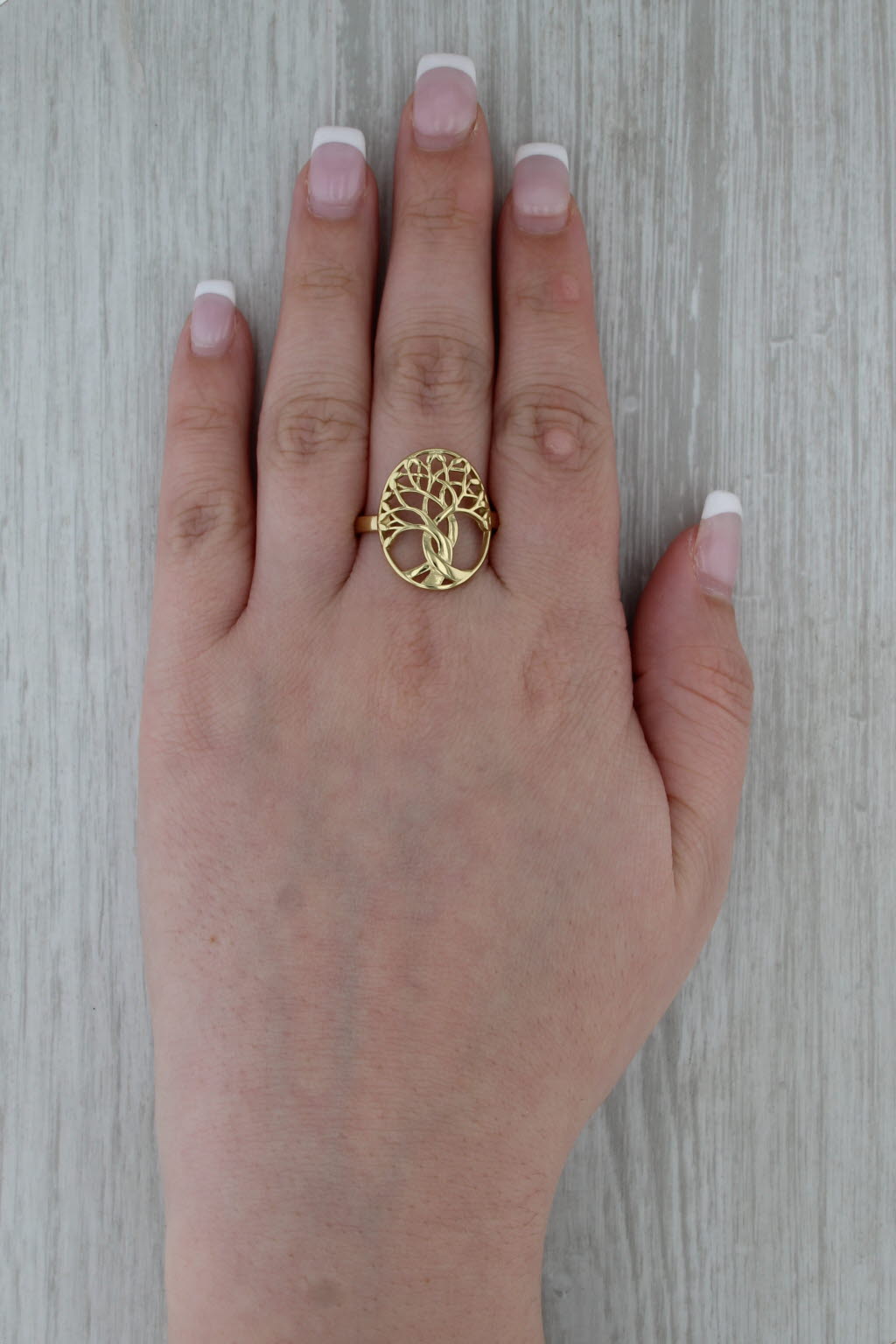 Yggdrasil Viking Tree Norse Tree of Life Ring Gold Plated Sterling Sil