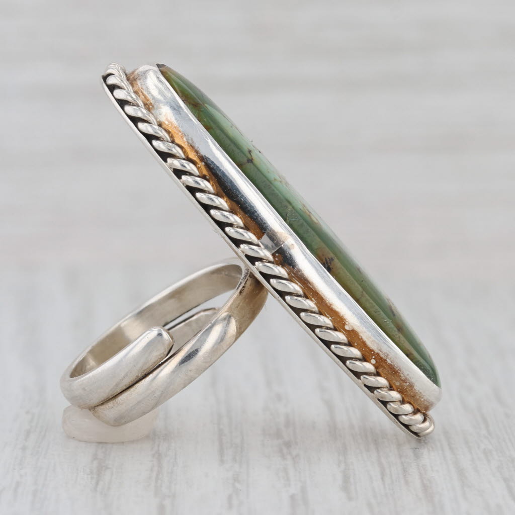 Vintage Peter Johnson Navajo Ring Sterling Silver Turquoise Native American