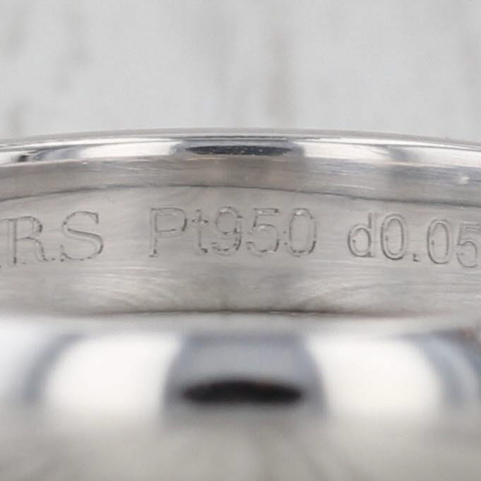 De Beers Diamond Solitaire Wedding Band 950 Platinum Size 8.75 Ring