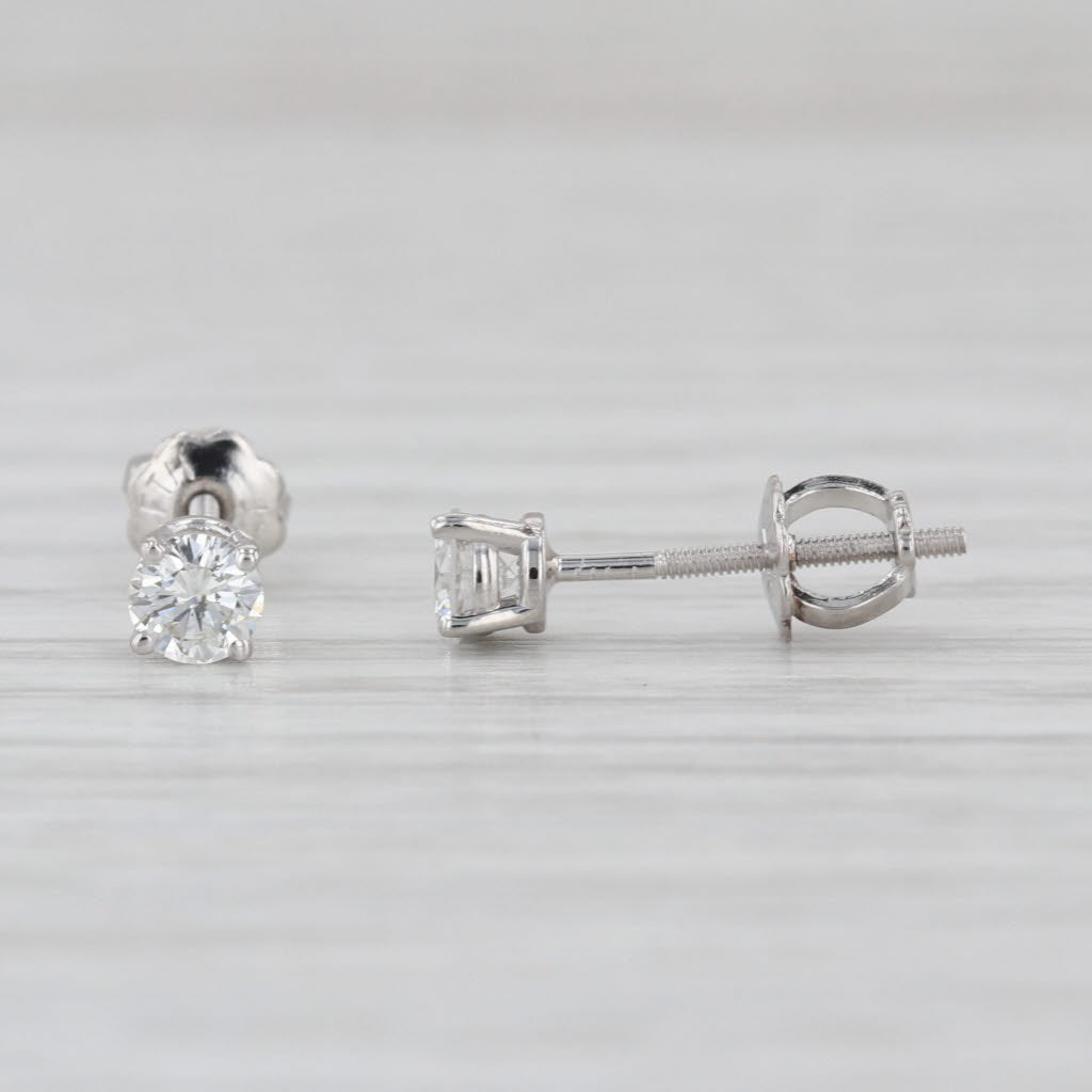 0.30ctw Round Brilliant Diamond Solitaire Stud Earrings Platinum Studs
